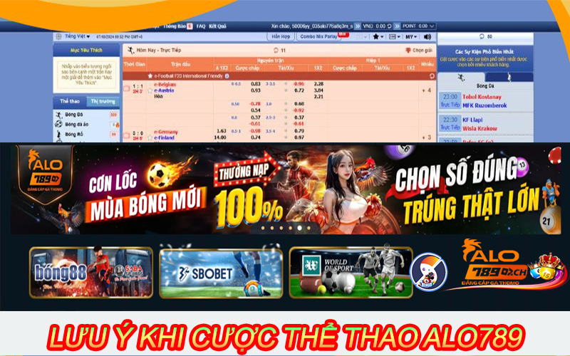 Những lưu ý và kinh nghiệm chơi cá cược thể thao Alo789